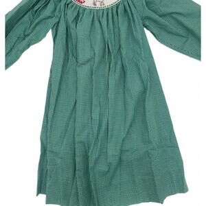 NEW RUTH AND RALPH girl's snow dog smocked helen dress in green